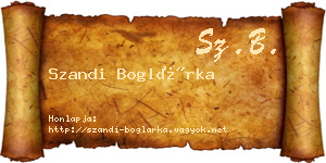 Szandi Boglárka névjegykártya